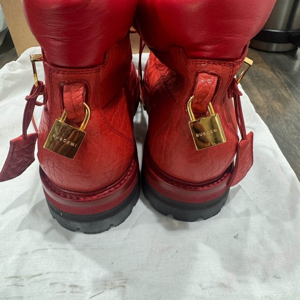Buscemi Red Leather Men's Boots - Picture 4 of 6